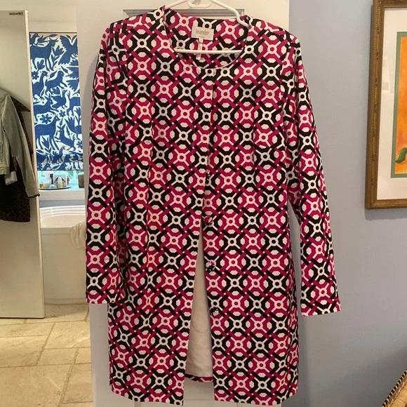 Laundry by Shelli Segal pink/black/white jacket size 12 - Picture 1 of 5